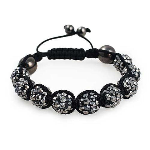 Shamballa Bracelet (Silver-Charcoal)