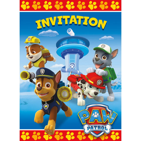 Paw Patrol Invitations (8 Per Pack)