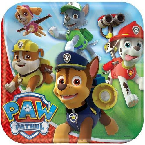 Paw Patrol Square Dinner Plates (8 Per Pack)