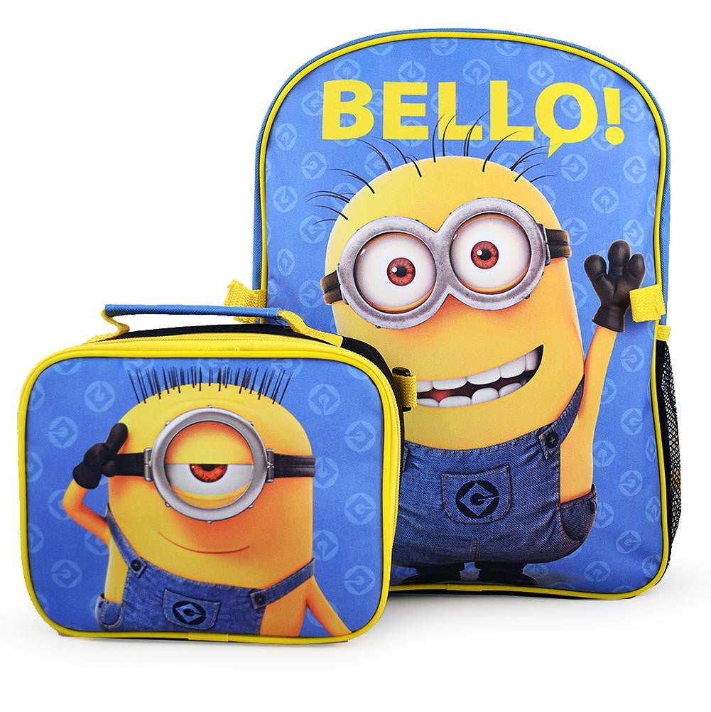 Despicable Me 'The Minions' Deluxe Backpack and Lunch Bag Set (Bello!)