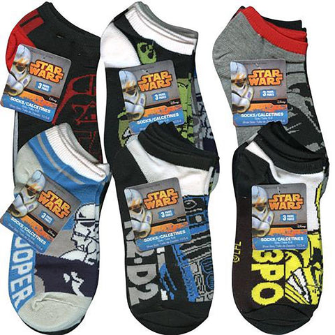 Star Wars Anklet Socks (3 Pack - Size 6-8) - Assorted