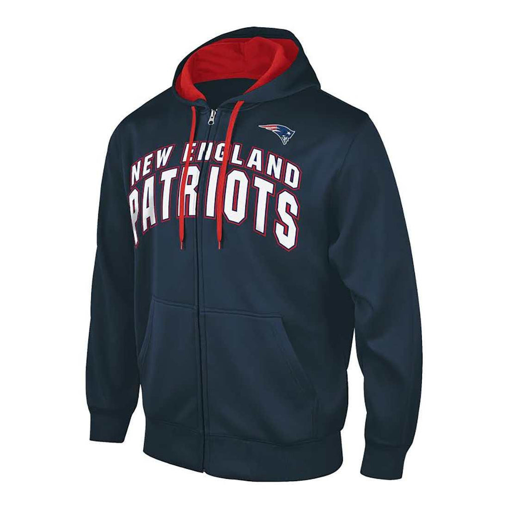 NFL New England Patriots Full Zip Hooded Fleece Sweatshirt (Men's Large)