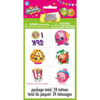 Shopkins Temporary Tattoo Sheets (4 per Pack)
