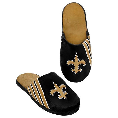 NFL New Orleans Saints Stripe Logo Slippers (Men's X-Large - Size 13-14 US)