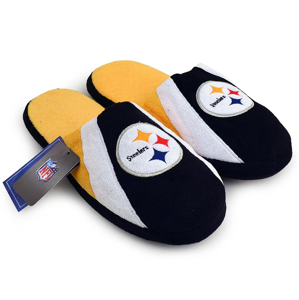 NFL Pittsburgh Steelers Stripe Logo Slippers (Men's Medium - 9-10 US)