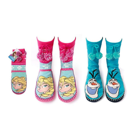 Disney Frozen Moccasin Socks (Set of 2 - 7-9 Sock Size  11-4 Shoe Size)