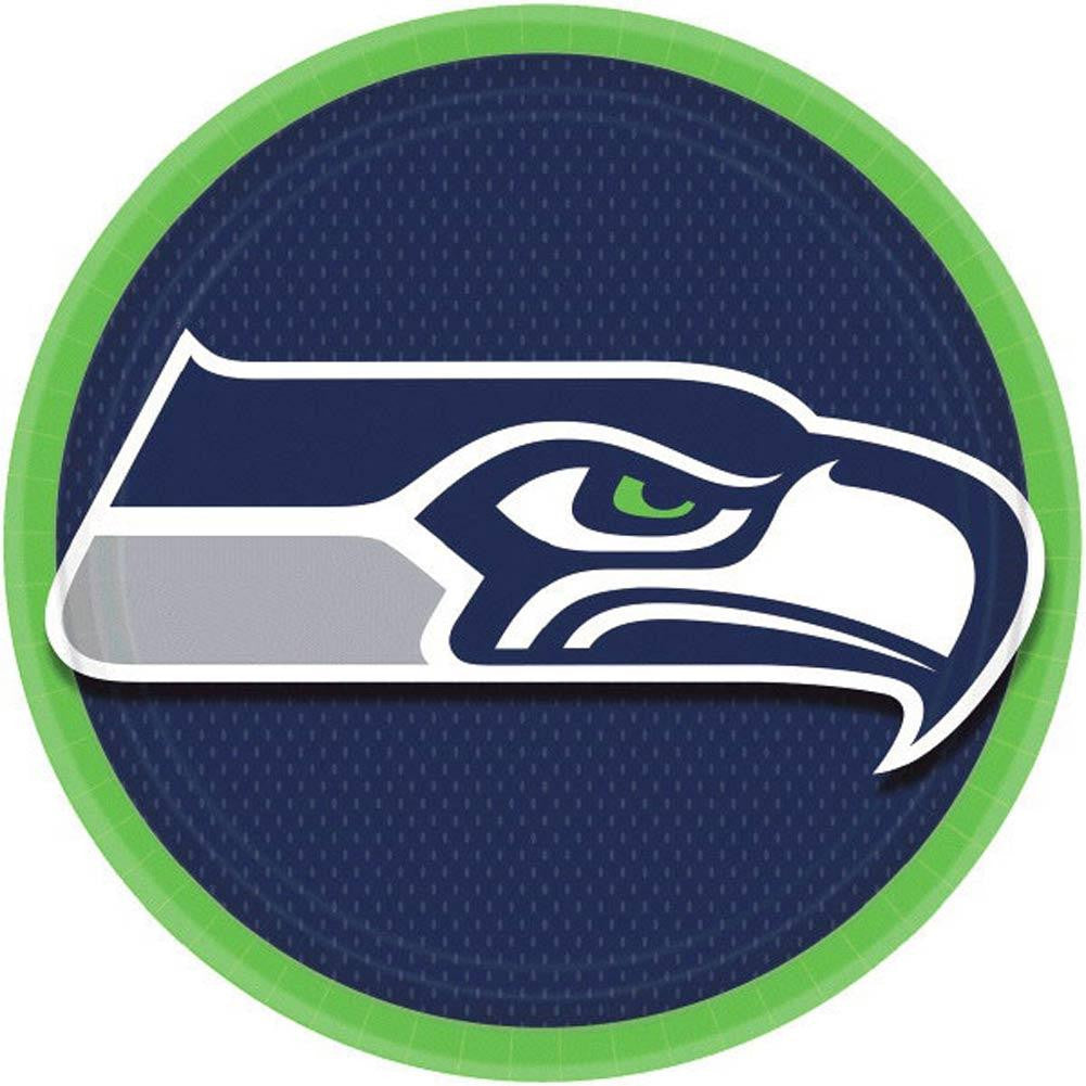 NFL Seattle Seahawks 9 Inch Round Plates (8 Pack)