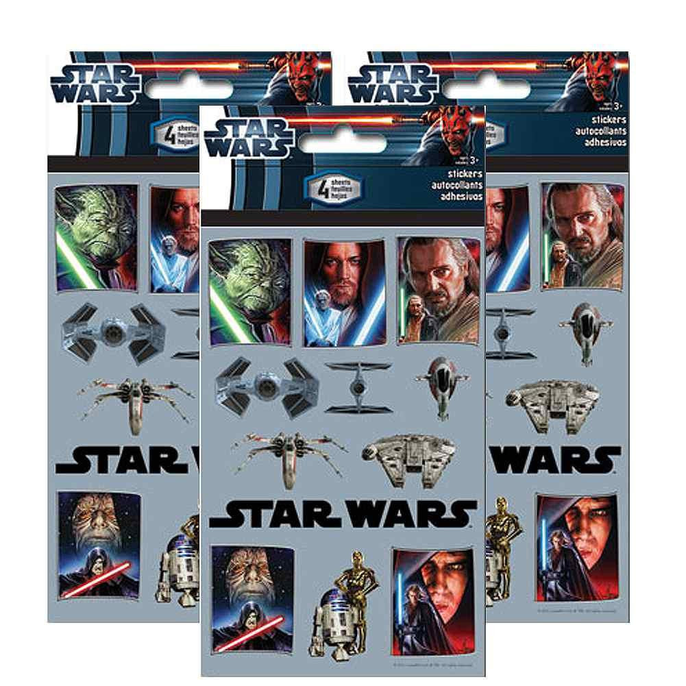 Star Wars The Saga Sticker Sheets (3 Packs of 4 Sheets Ea)