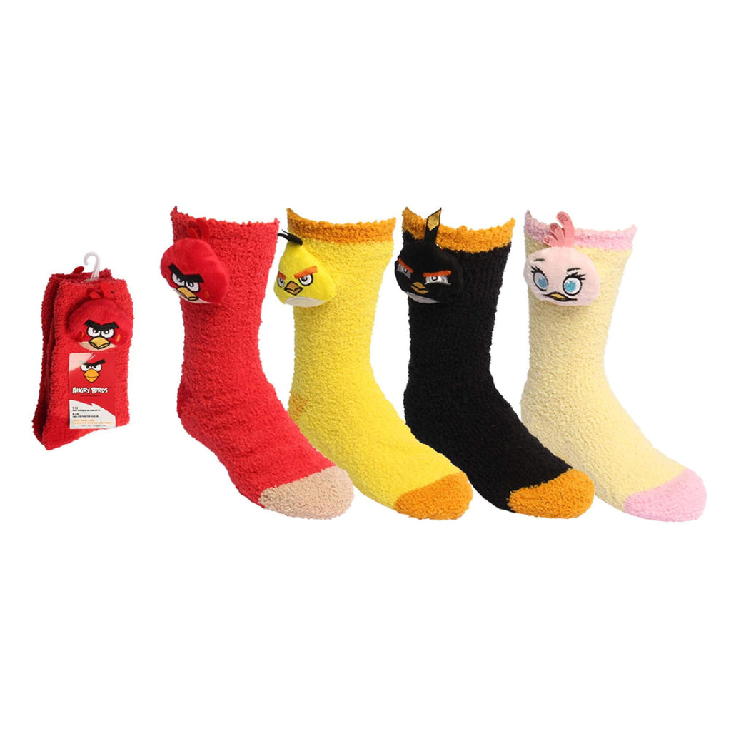 Angry Birds Ladies Travel Socks 'Softee' (4 styles in pack - 9-11 Sock Size and 6-10 Shoe Size)