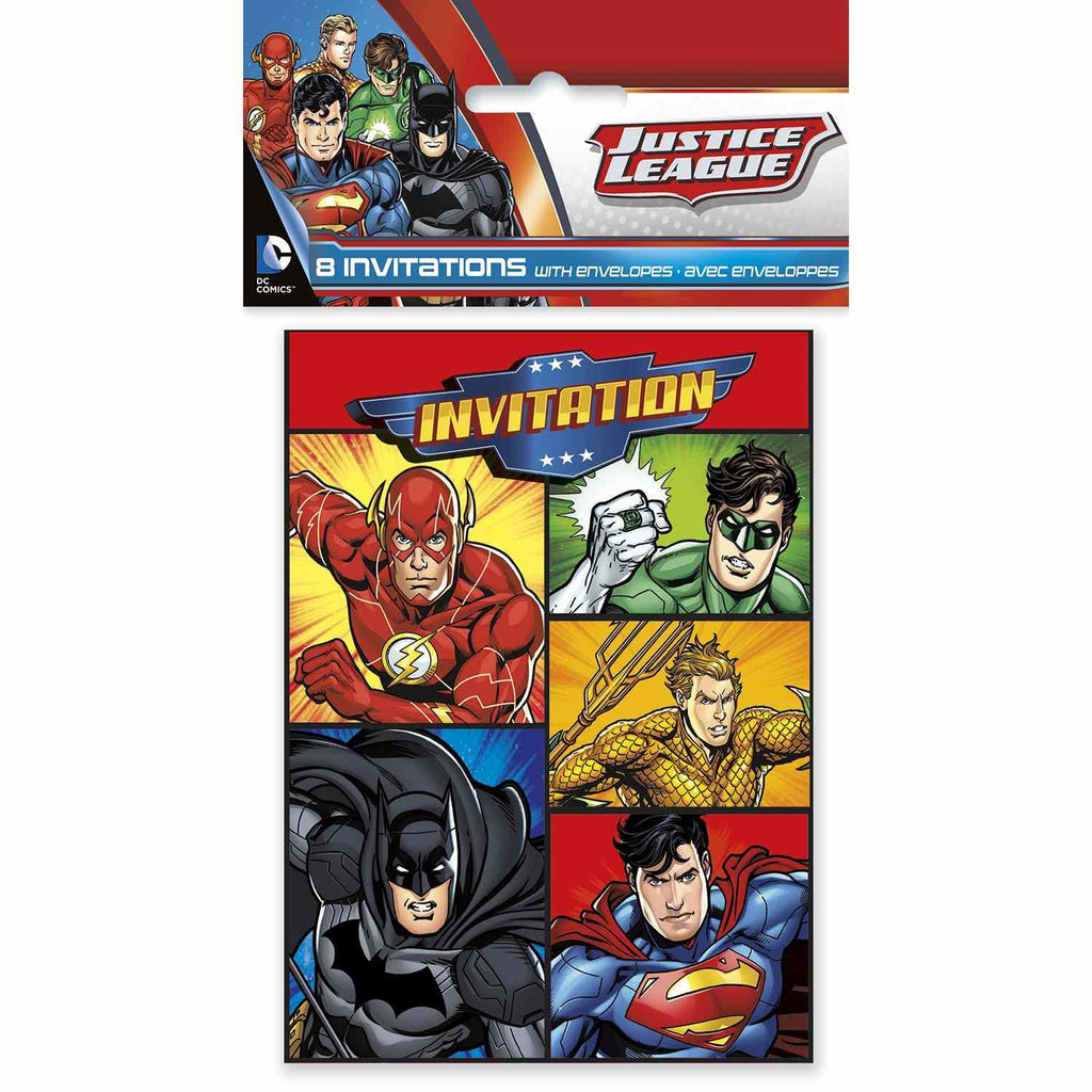 Justice League Party Invitations (8 per Pack)