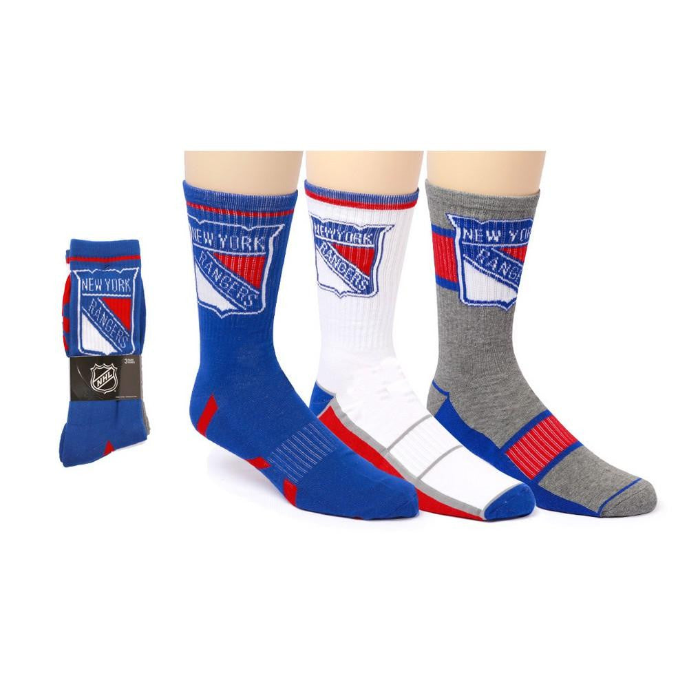 NHL New York Rangers Crew Socks - 3 Pack