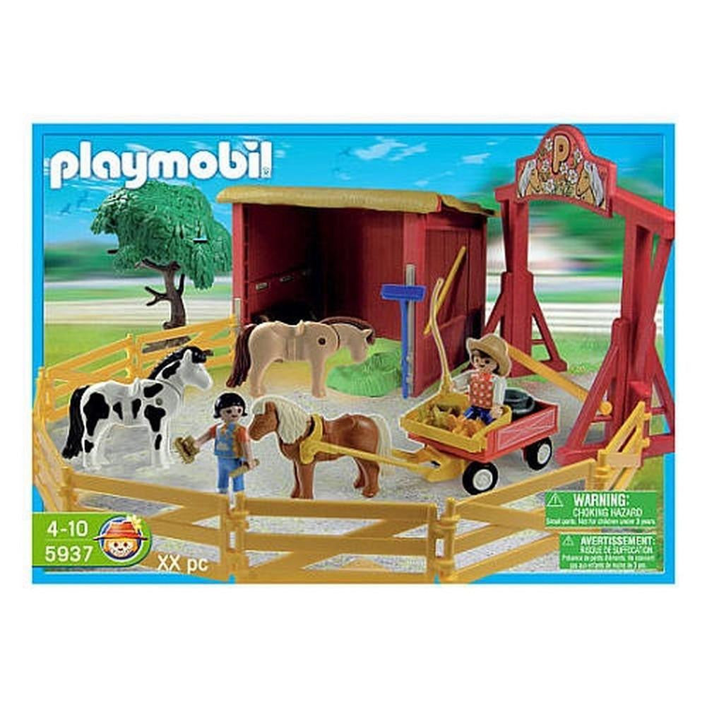  Playmobil Pony Stable Play Box Playset : Toys & Games