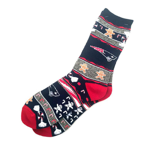 NFL New England Patriots Ugly Xmas Socks (Men's Large)