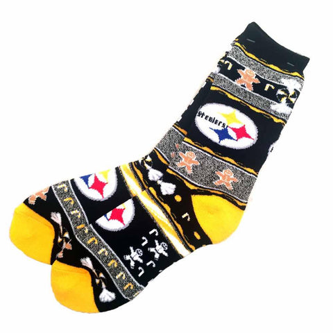 NFL Pittsburgh Steelers Ugly Xmas Socks (Men's Large)