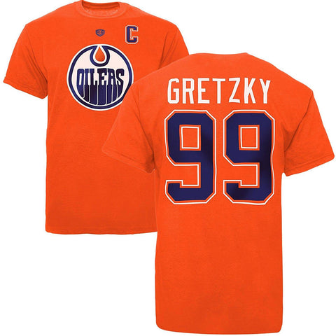 Edmonton Oilers Wayne Gretzky Vintage NHL Alumni T-Shirt (Orange) - Medium