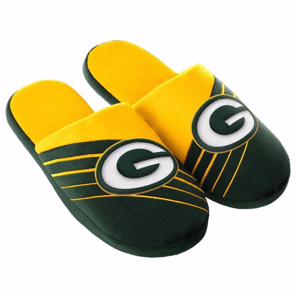 NFL Green Bay Packers Stripe Slippers (Men's XL - 13-14 US)