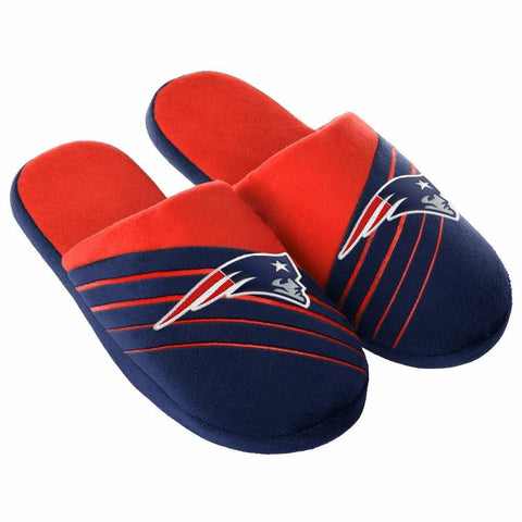 NFL New England Patriots Stripe Slippers (Men's XL - 13-14 US)