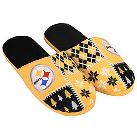 NFL Pittsburgh Steelers Ugly Xmas Slippers (Men's XL - 13-14 US)