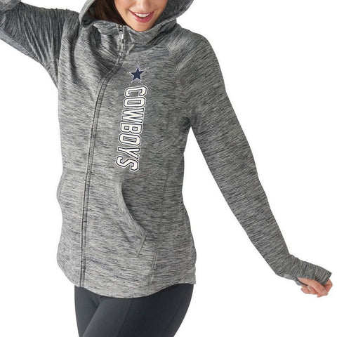 NFL Dallas Cowboys Women's Recovery Grey Full Zip Hoodie - XL