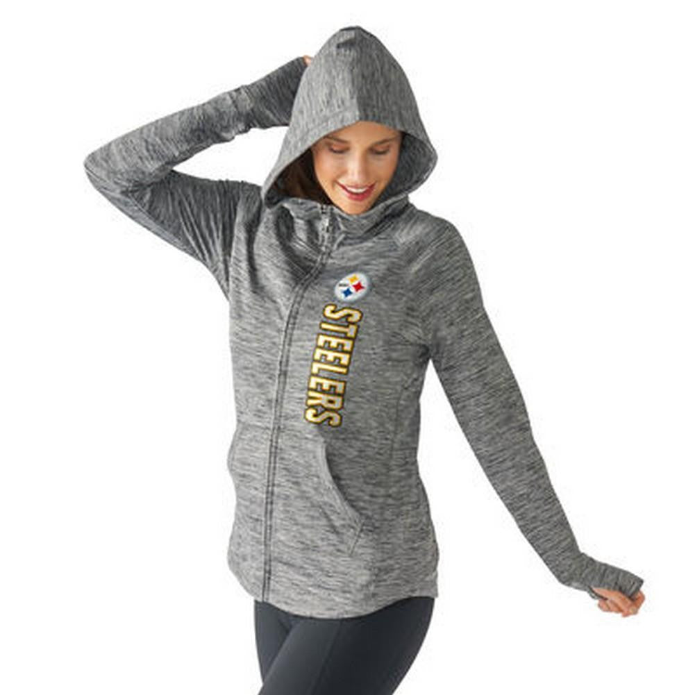 NFL Pittsburgh Steelers Women's Recovery Grey Full Zip Hoodie - XL